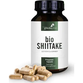 Přírodní produkt Tyroler Glückspilze Shiitake (Lentinula edodes) Lentinula edodes BIO práškové kapsle 120 kusů