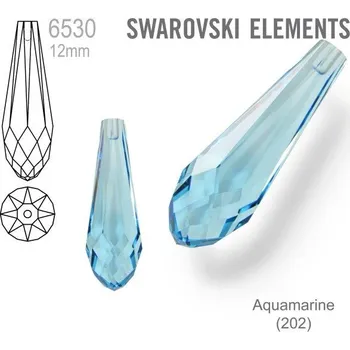 Dětské navlékací korálky SWAROVSKI 6530 Pure Drop Pendant 12mm Aquamarine