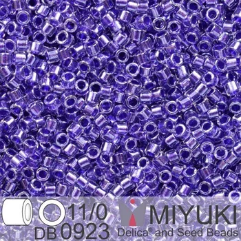 Korálek Korálky Miyuki Delica 11/0. Barva Spkl Amethyst Lined Crystal DB0923. Balení 5g.