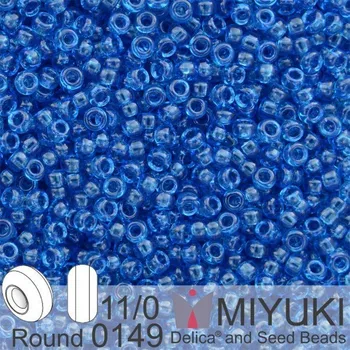 Korálek Korálky Miyuki Round 11/0. Barva 0149 Tr Capri Blue . Balení 5g