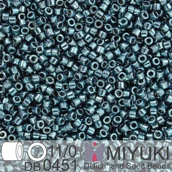 Korálek Korálky Miyuki Delica 11/0. Barva Galv Dk Steel Blue DB0451. Balení 5g.