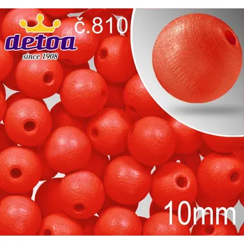 Dětské navlékací korálky Korálky dřevěné 1175 velikost pr.10mm.Barva 810 červená. Balení 15 kusů v sáčku.