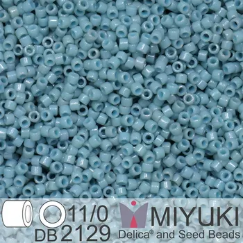 Korálek Korálky Miyuki Delica 11/0. Barva Duracoat Dyed Opaque Moody Blue DB2129. Balení 5g