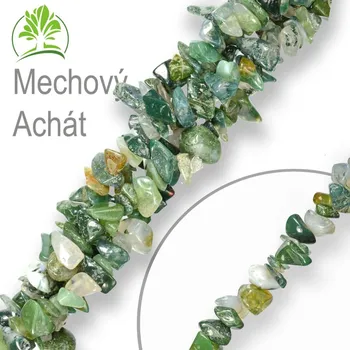 Přírodní kámen Návlek z tromlovaných kamenů balení 10g MECHOVÝ ACHÁT