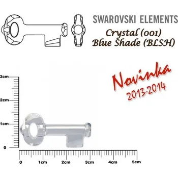 Dětské navlékací korálky SWAROVSKI KEY Pendant 6919 barva Crystal BLUE SHADE velikost 30mm.
