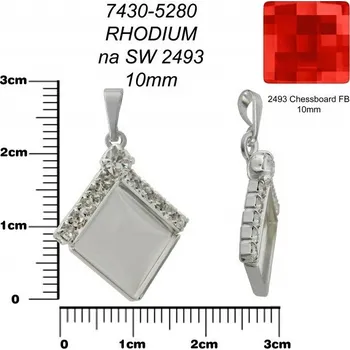 Přívěsek PŘÍVĚSEK na SWAROVSKI Chessboard FB 10mm . Barva rhodium. Ozn-7430-5280.