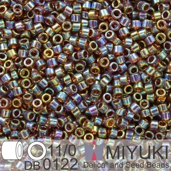 Korálek Korálky Miyuki Delica 11/0. Barva Root Beer Gold Luster DB0122. Balení 5g.