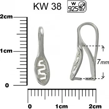 Šperk ŠLUPNA ozn. KW 38. Materiál STŘÍBRO AG925.váha 0,51g