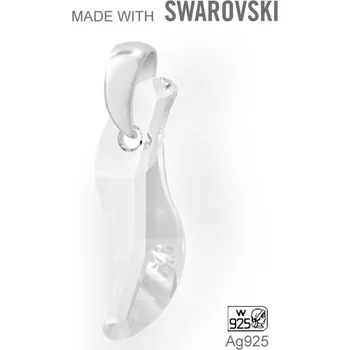 Přívěsek Přívěsek Made with Swarovski 6525 Crystal (001) 28mm+šlupna Ag925