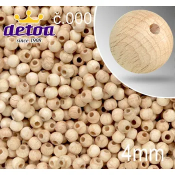 Dětské navlékací korálky Korálky dřevěné velikost pr.4mm.Nebarvené (surové je možné vlastní nabarvení). Balení 50Ks.