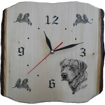 Hodiny Dřevo Novák Hodiny deska s kůrou - Labrador