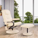 Masážní relaxační křeslo BRETT s taburetem | béžové