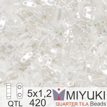 Korálek Korálky Miyuki QuarterTila. Barva White Pearl Ceylon QTL 420 Balení 3g