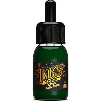 Modelářská barva AK Interactive: Inks - Camo Green 30ml