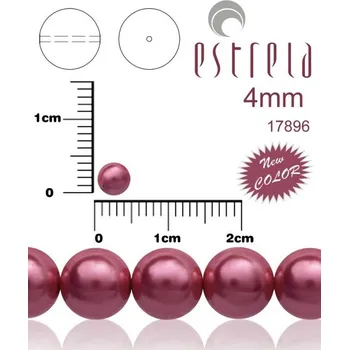 Korálek VOSKOVANÉ korále tvar kulatý. Velikost 4mm. Barva 17896 (metalická starorůžová ) New COLOR. Balení 31ks na návleku