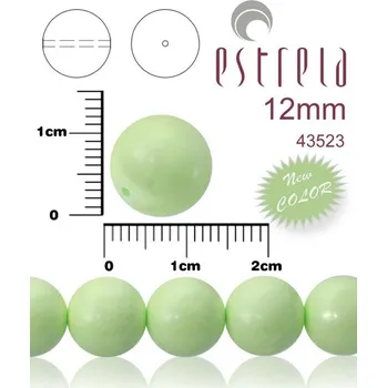 Korálek VOSKOVANÉ korále tvar kulatý. Velikost 12mm. Barva 43523 (baby zelená pastelová) New COLOR. Balení 8ks na návleku.