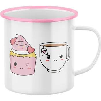 Plecháček s potiskem Roztomilý hrnek kafe a cupcake