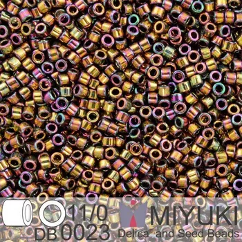 Korálek Korálky Miyuki Delica 11/0. Barva Met Gold Iris DB0023. Balení 5g.