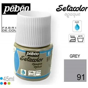 Speciální výtvarná barva Barva na Textil SETACOLOR OPAQUE Pebeo. barva č. 91 GREY. Balení 45ml.