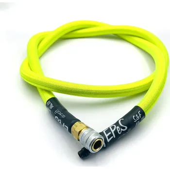 Airsoft EPES EPeS HPA hadice S&F s opletem, 115 cm, QD Foster - Neonově zelená