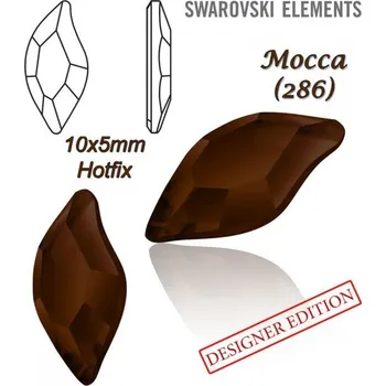 Korálek SWAROVSKI HOT-FIX 2797 tvar DIAMOND LEAF FB velikost 10x5mm barva MOCCA