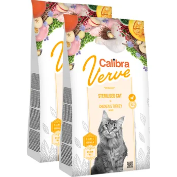 Krmivo pro kočku 2x Calibra Cat Verve GF Sterilised Chicken & Turkey 3,5kg