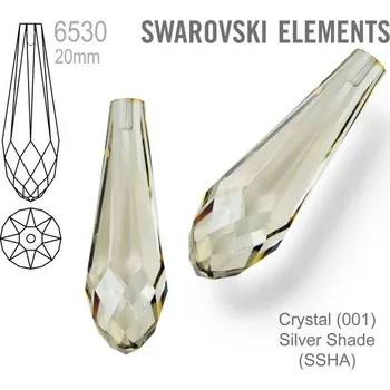 Dětské navlékací korálky SWAROVSKI 6530 Pure Drop Pendant velikost 20mm. Barva Crystal Silver Shade