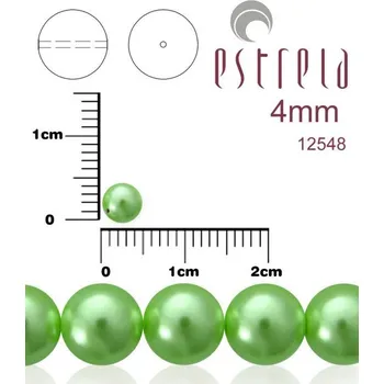 Korálek VOSKOVANÉ korále tvar kulatý. Velikost 4mm. Barva 12548 (zelená). Balení 31ks na návleku.