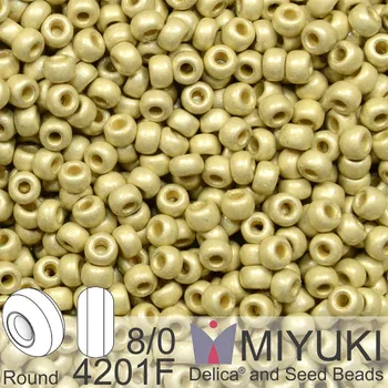 Korálek Korálky Miyuki Round 8/0. Barva 4201F Duracoat Galvanized Matte Silver . Balení 5g