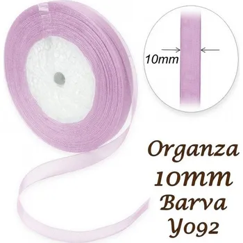 Stuha ORGANZA stuha šířka 10mm. Číslo Y092 barva FIALOVÁ
