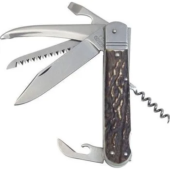 Bojový nůž Mikov 6 KP s imitací parohu NEREZ s pojistkou střenka PLAST