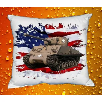 Dekorativní polštářek Polštářek s tankem SHERMAN (vojenský polštář army)