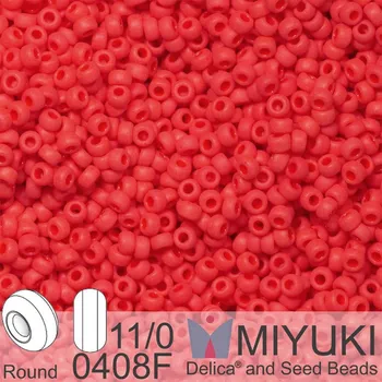 Korálek Korálky Miyuki Round 11/0. Barva 408F Matte Opaque Red. Balení 5g.