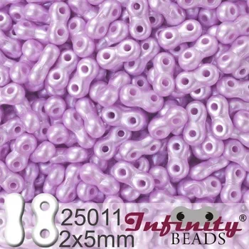 Korálek Korálky INFINITY velikost 2x5mm. Barva 25011 voskovaná VIOLET. Balení 10g.
