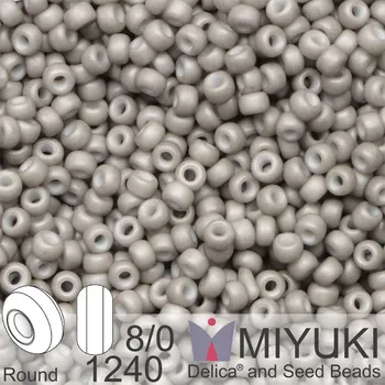 Korálek Korálky Miyuki Round 8/0. Barva 1240 Matte Opaque Gray. Balení 5g