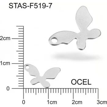 Přívěsek Přívěsek CHIRURGICKÁ OCEL ozn.-STAS-F519-7 tvar MOTÝL velikost 14x9mm.