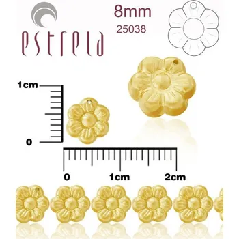 Korálek Korálky VOSKOVANÉ tvar KYTIČKA velikost 8mm. Přímý otvor. Barva 25038 (BÉŽOVÁ). Balení 12Ks.