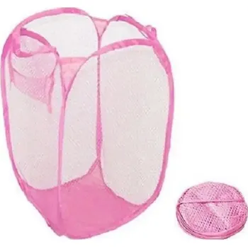 Koš na prádlo Skládací prádelní koš | vak na špinavé prádlo - růžový