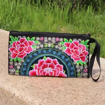 Peněženka Květinová dámská peněženka s výšivkou - styl 7