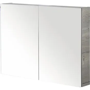 Koupelnový nábytek Zrcadlová skříňka bez osvětlení Sanox 90 x 13 x 65 cm tabacco 2 dvířka oboustranně zrcadlové