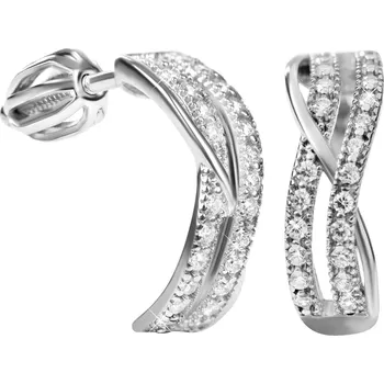 Náušnice Brilio Silver Stříbrné půlkruhové náušnice 436 001 00497 04 + 2 měsíce na vrácení zboží