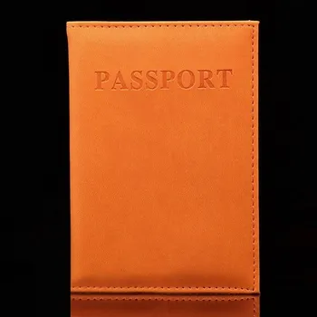 Koženkový cestovní obal na doklady a karty - oranžový