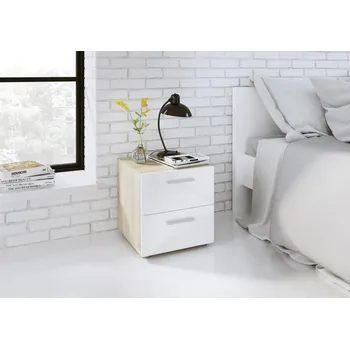 Komoda Falco Noční stolek Pedro 500 sonoma/bílá lesk