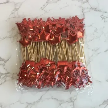 Party dekorace Dekorace na muffiny | ozdoba na dort 10 ks - HG. Jasně červená