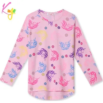 Dívčí tričko Dívčí tričko dl.r. Kugo HC9297, světle růžové (dívčí tričko dlouhý rukáv jednorožci)