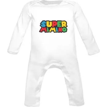 Kojenecký body Dětské body s potiskem Super M(ar)imino overal dětské