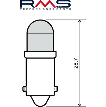 Autožárovka RMS Žárovka 246510550 Led 12V, BA9S modrá