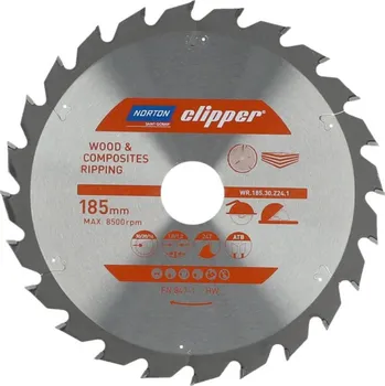 NORTON-CLIPPER Kotouče na dřevo 185x1.8mm /1.2x30mm Norton Clipper TCT WOOD RIPPING
