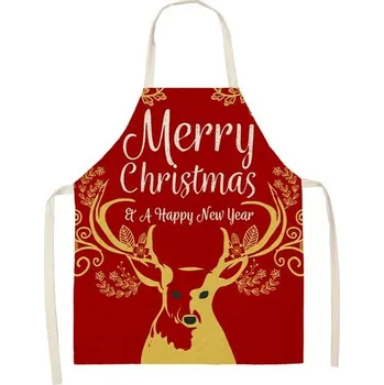 Kuchyňská zástěra Vánoční zástěra s kapsami | kuchyňská zástěra - 2WQ-46377-123,Rozměr pro dospělé 68 x 55 cm