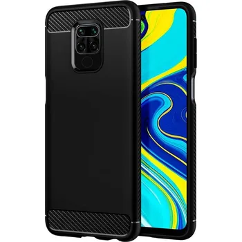 Beweare Ohebný carbon kryt na Xiaomi Redmi Note 9 - černý